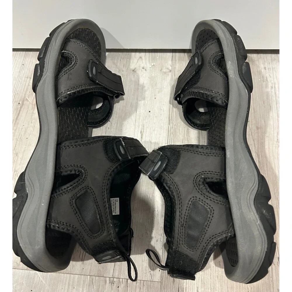 Khombu Barracuda Mens Black Sport Hiking Sandals‎ Adjustable Straps Size 11M